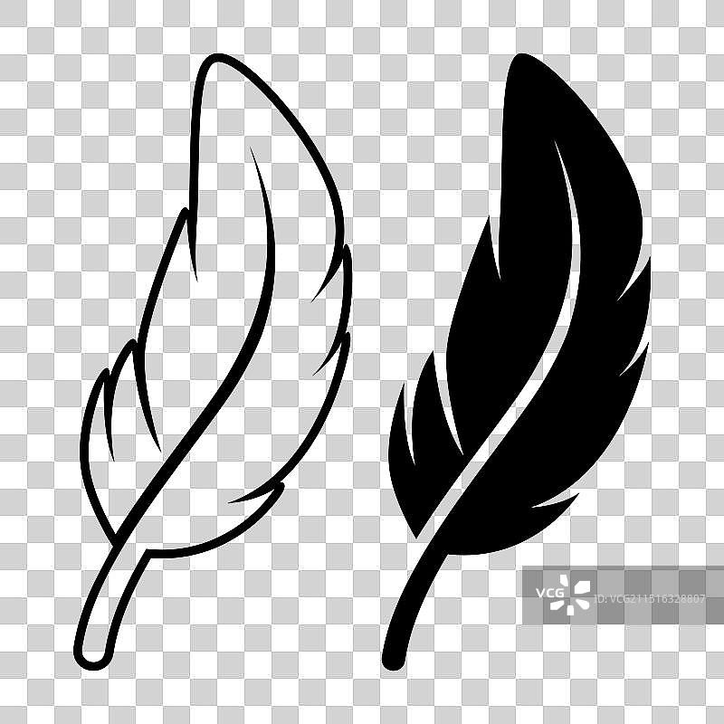 蓬松羽毛logo黑白图标图片素材