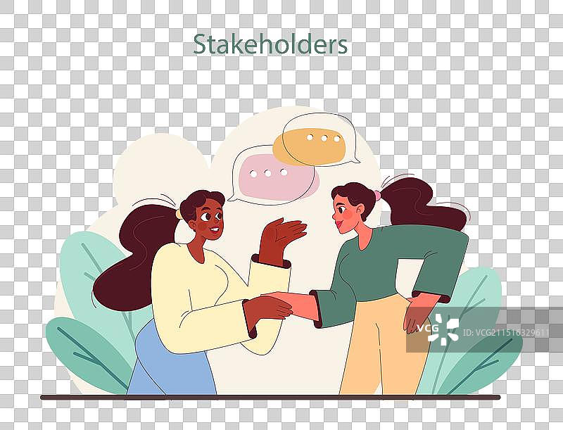 利益相关者互动概念：两个人图片素材