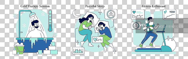 生物黑客扁平设计图片素材