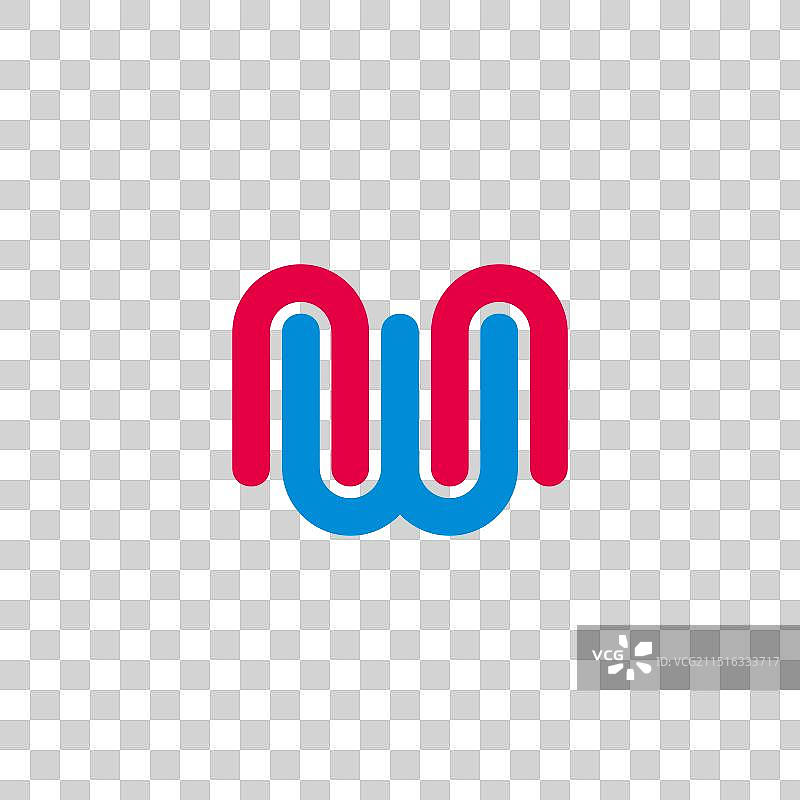 字母NW环线彩色条纹标志图片素材