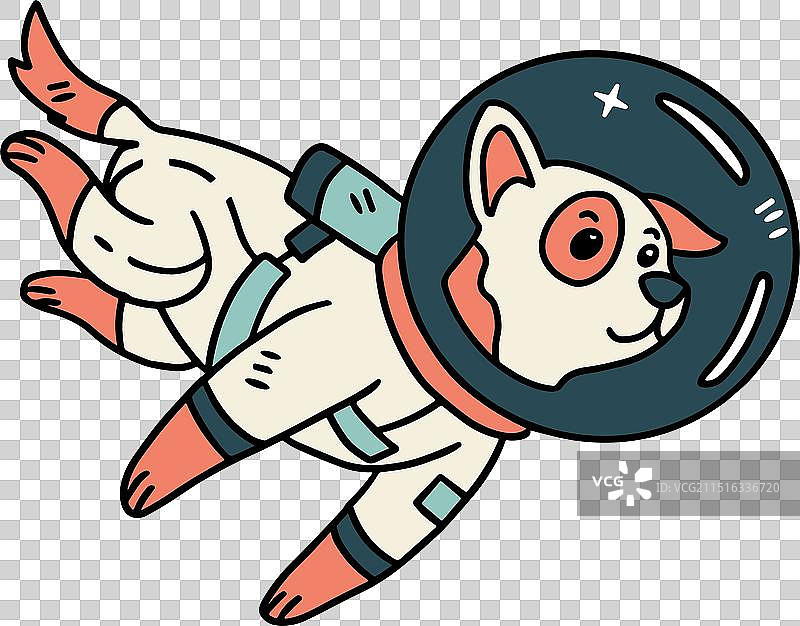 卡通狗穿着宇航服图片素材