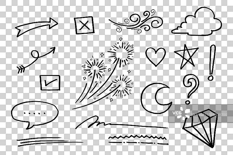 手绘线条涂鸦素材图片素材