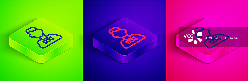 2.5D线条赌场发牌员图标图片素材