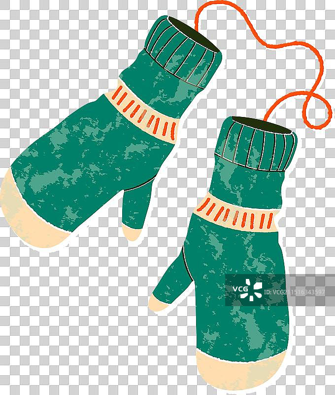 卡通纹理手套图片素材