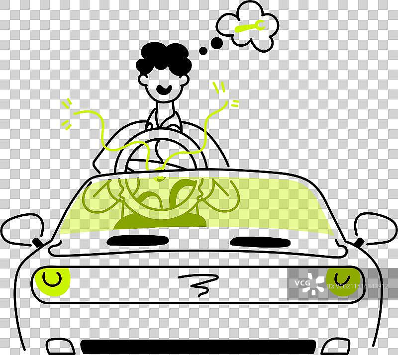 汽车内饰迷你涂鸦退房图片素材