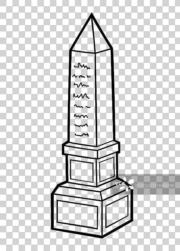 儿童涂色书：方尖碑图片素材