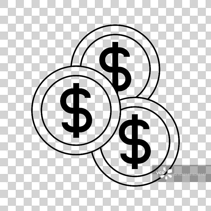 美元硬币符号图标图片素材