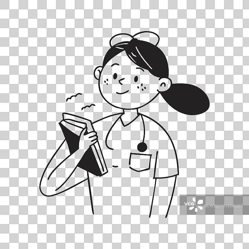 拿着文件夹摆姿势的女护士图片素材