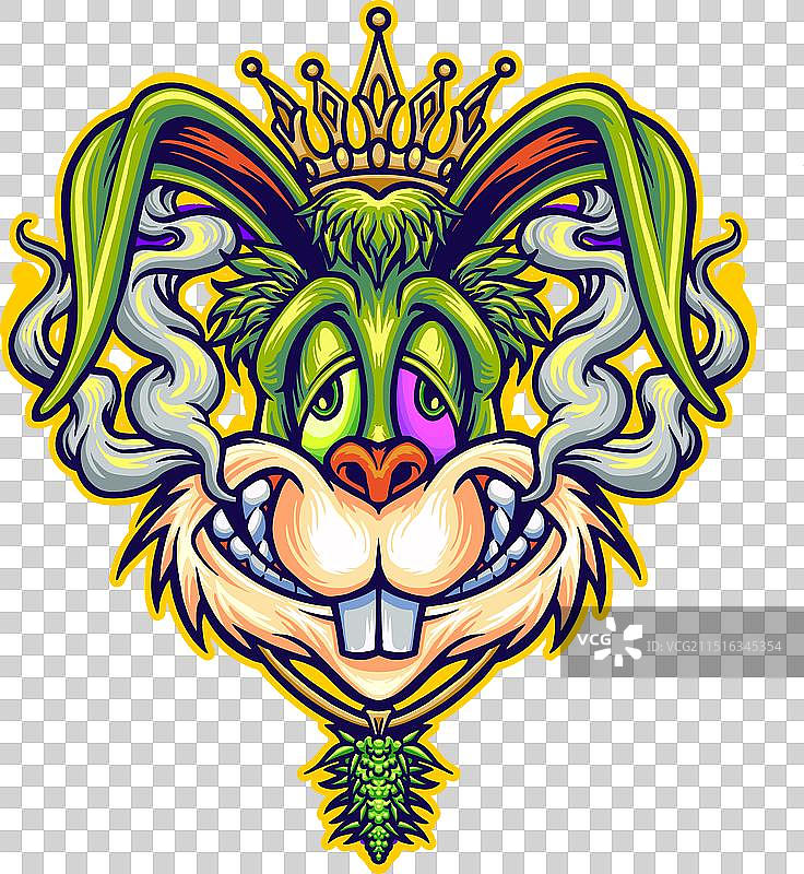 兔子国王梦游仙境图片素材