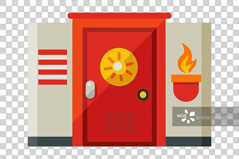 白色背景上的防火门锁图片素材