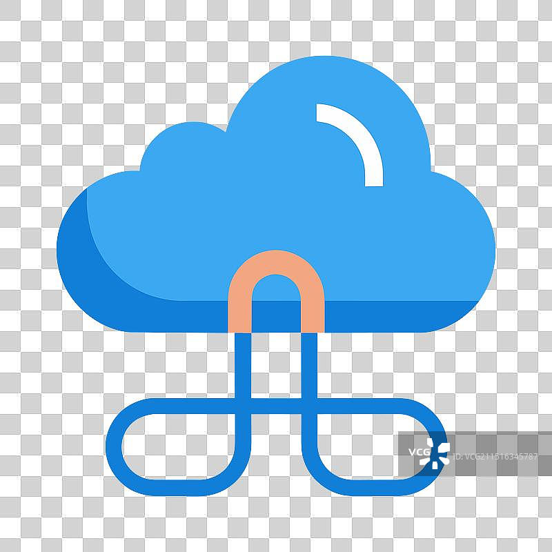 白色背景上的云计算链接图标图片素材