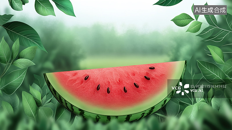 【AI数字艺术】切开的西瓜 瓜田图片素材