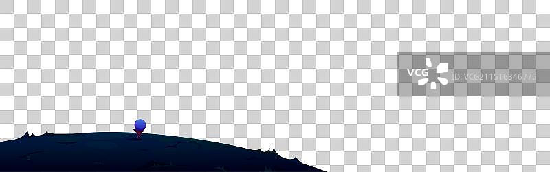 夜晚的高尔夫球场，球和旗子靠近球洞图片素材