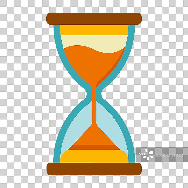 白色背景上的蓝黄色沙漏图片素材