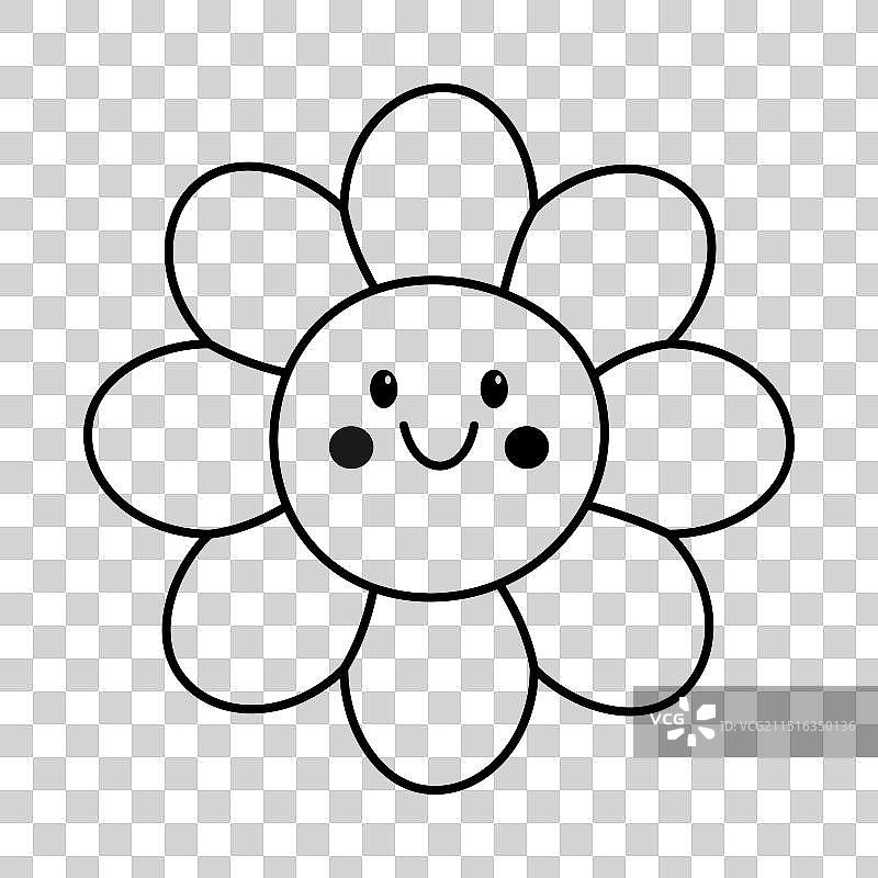 卡通雏菊花朵微笑图片素材