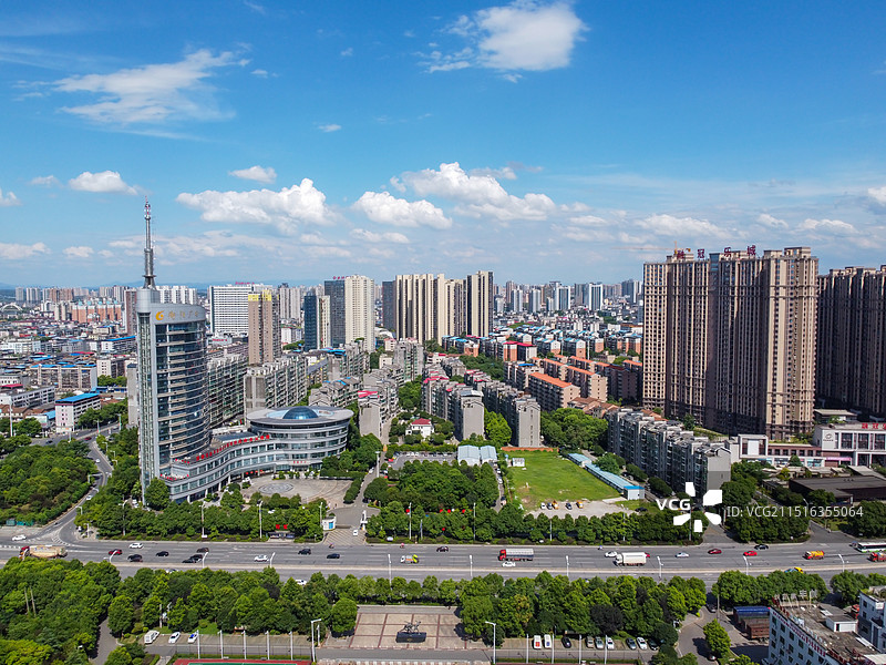中国湖南省衡阳广电中心航拍图片素材