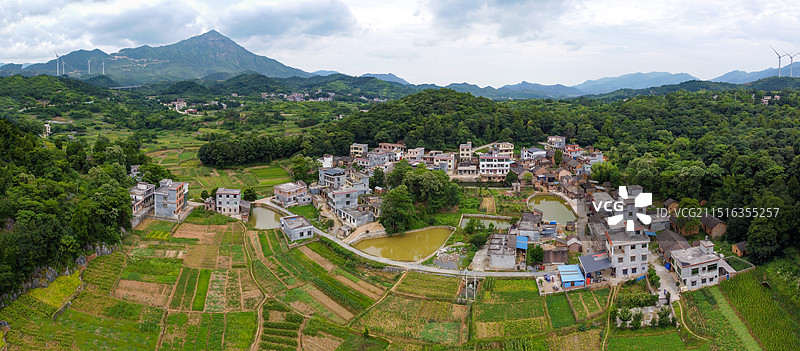 新农村乡村风光航拍图片素材