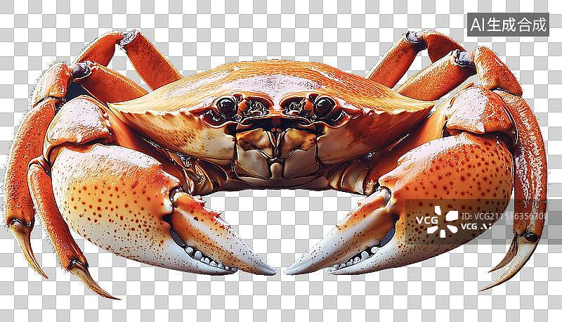 【AI数字艺术】海鲜螃蟹静物特写，一只蒸熟了的大闸蟹，中秋螃蟹图片素材