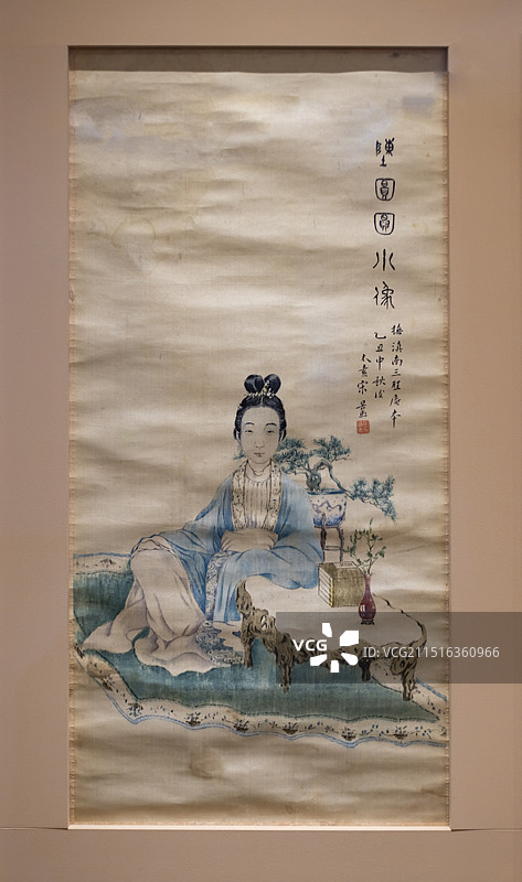 陈圆圆小像轴 宋景玉 清 绢本设色 苏州博物馆藏图片素材