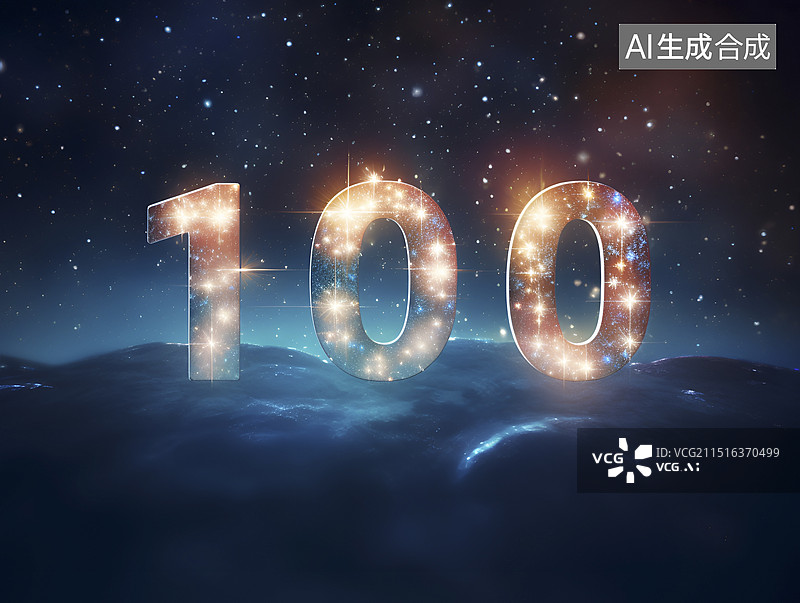 【AI数字艺术】数字100设计图片素材