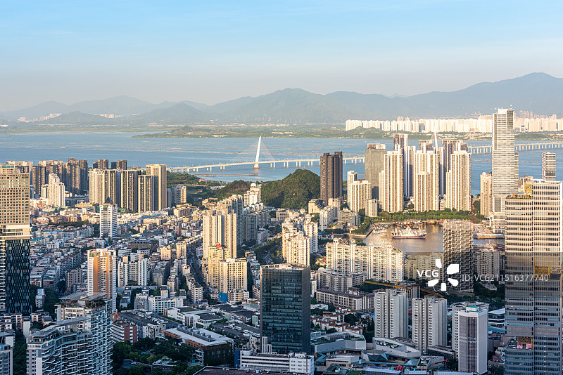 深圳南山区蛇口片区繁华城市风光图片素材