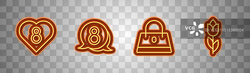 3月8日语音气泡心形元素图片素材