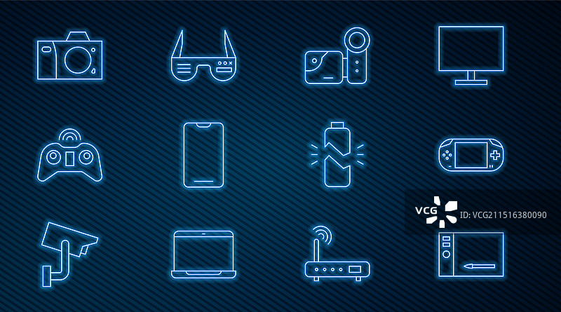 折线图图形平板便携式游戏机集合图片素材