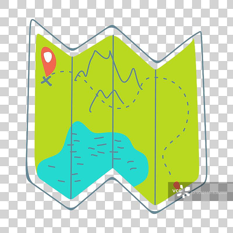 卡通地图与GPS定位图标图片素材