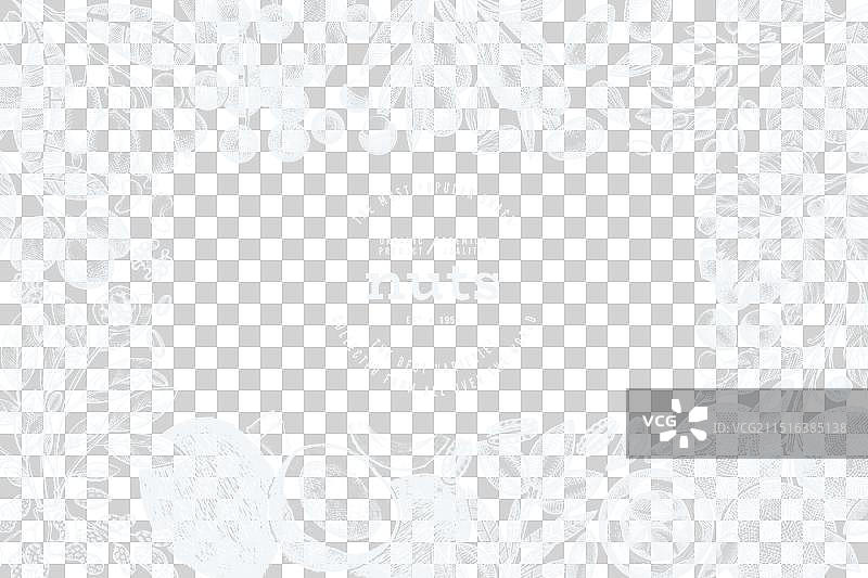 手绘坚果树枝和果仁模板图片素材
