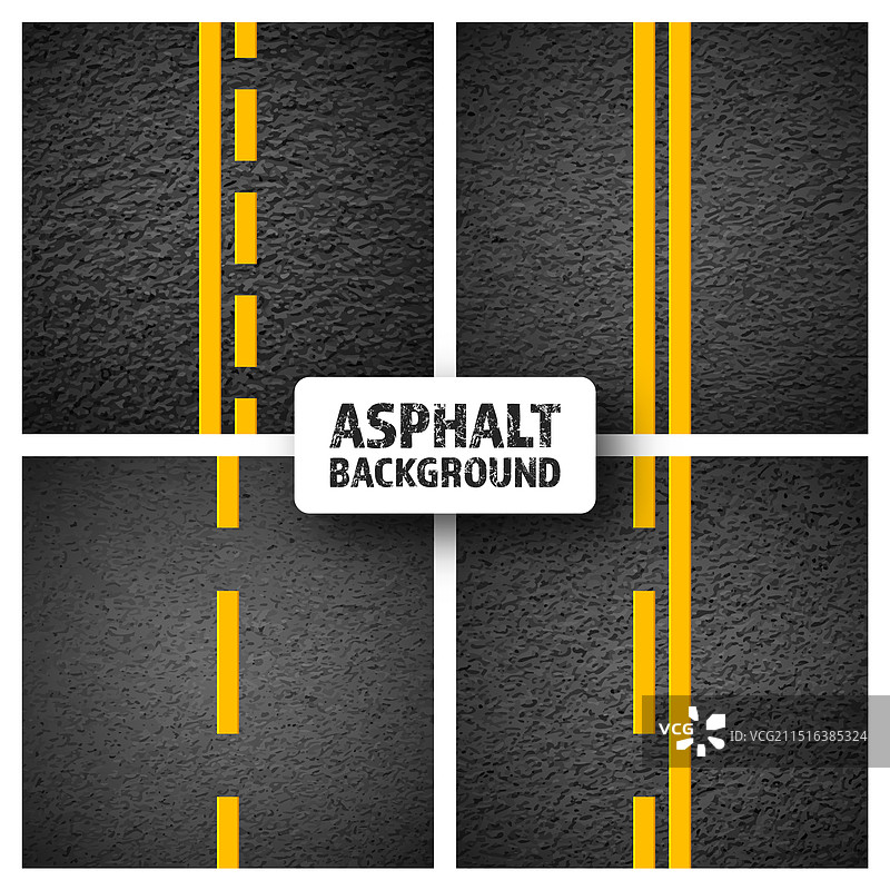 带有黄色车道标记的沥青路图片素材