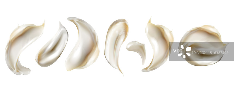不同形状的逼真奶油纹理样本图片素材