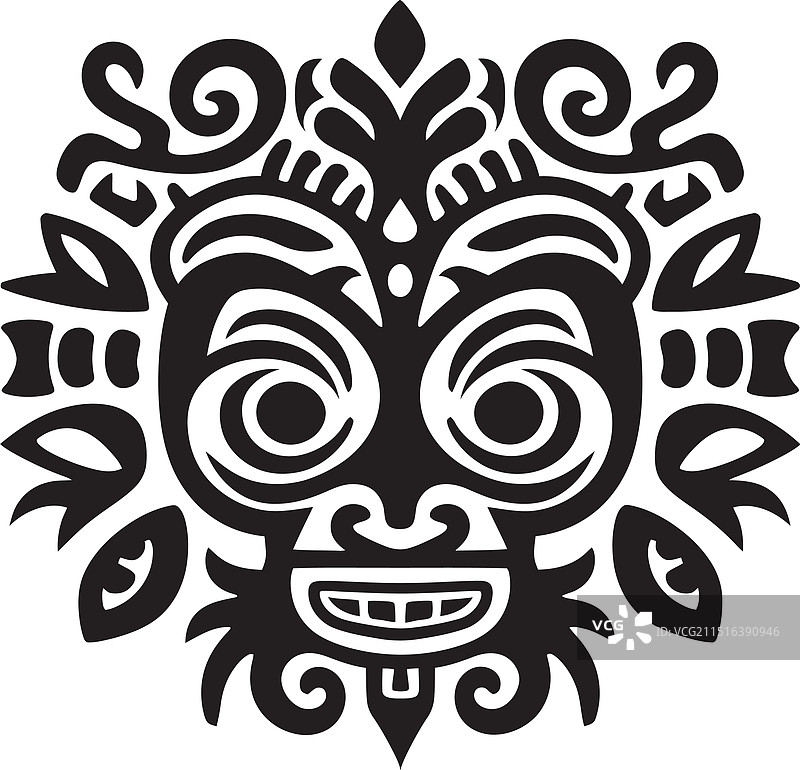 达雅克民族风格丛林珠宝图案设计图片素材