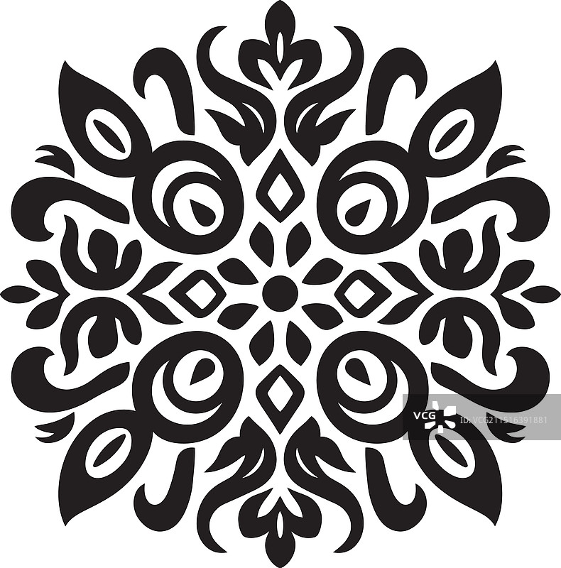 具有正宗达雅克风格的婆罗洲美女图标图片素材