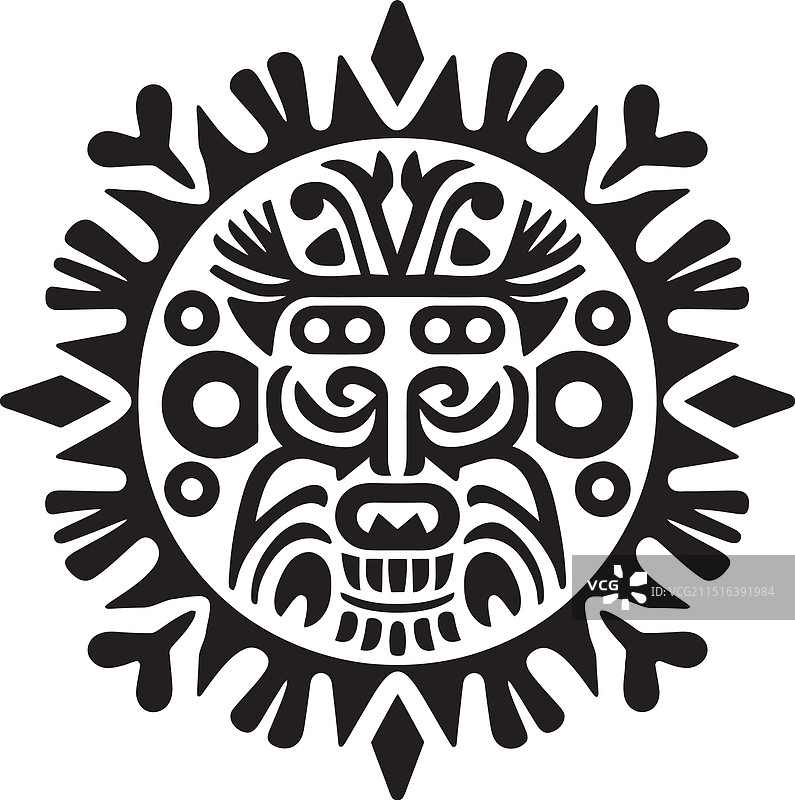 象征部落传统的达雅克图案图标图片素材