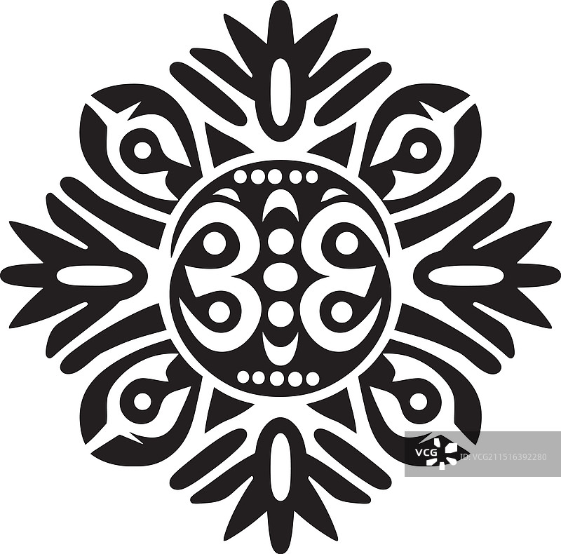 民族装饰达雅克图案图标图片素材