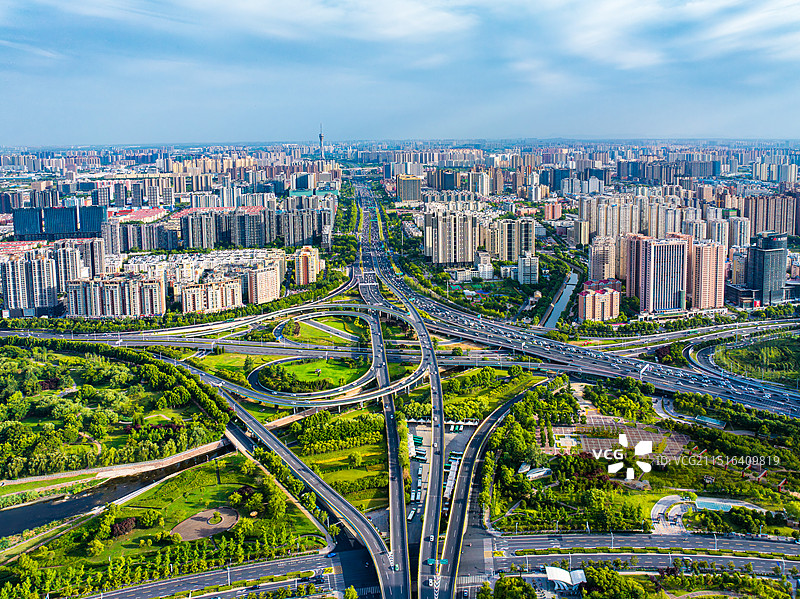 航拍郑州金水路中州大道立交桥图片素材
