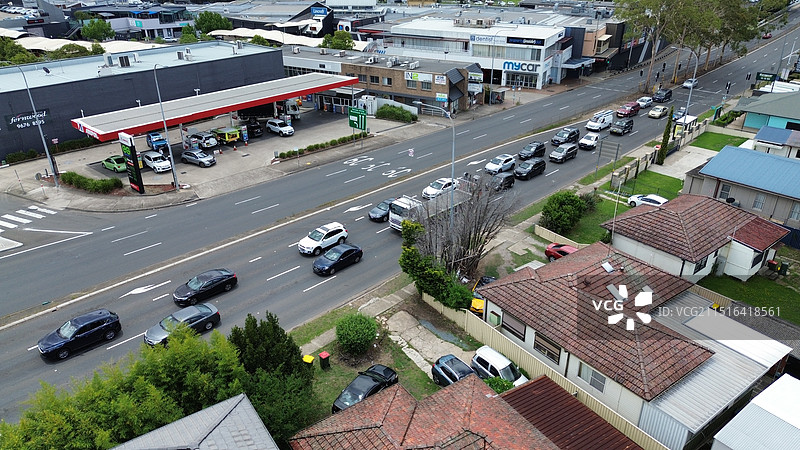澳大利亚悉尼城市街道和建筑物的航拍图片素材
