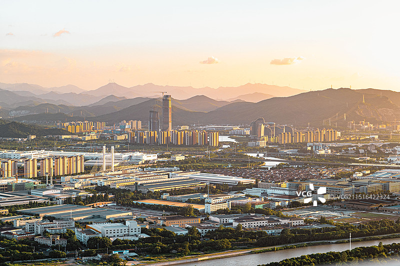 湖州城市风光 从仁皇山上俯瞰湖州城图片素材