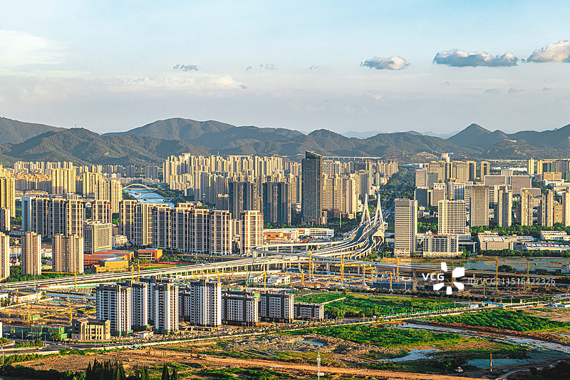 湖州城市风光 从仁皇山上俯瞰湖州城图片素材