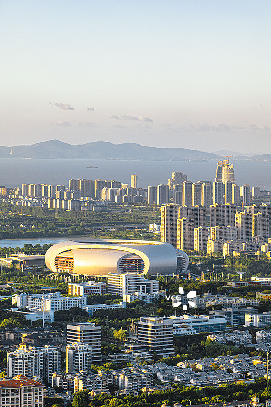 湖州城市风光 从仁皇山上俯瞰湖州城图片素材