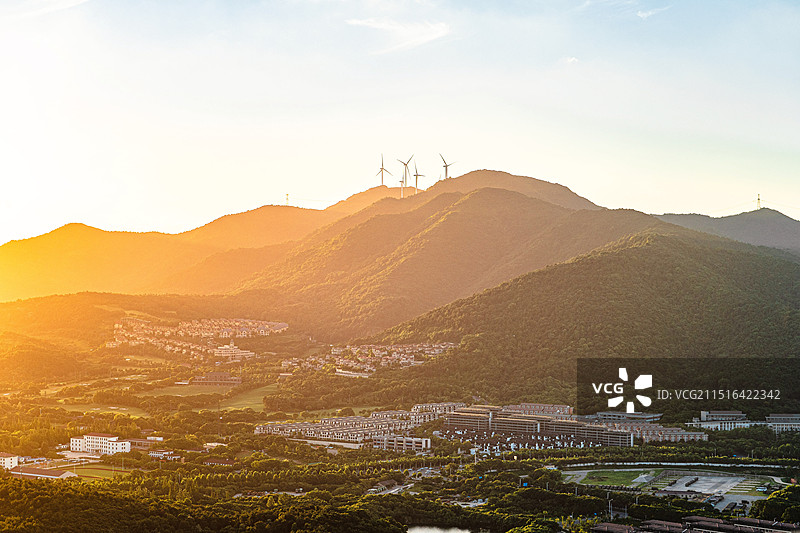 湖州城市风光 从仁皇山上俯瞰湖州城图片素材