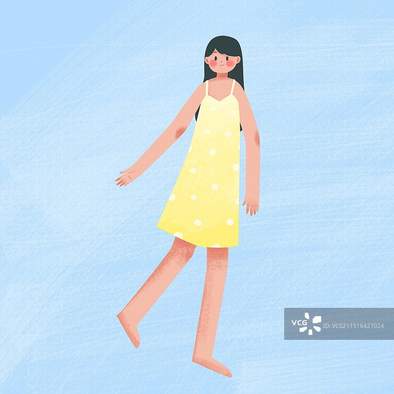 穿着黄色连衣裙的女性图片素材