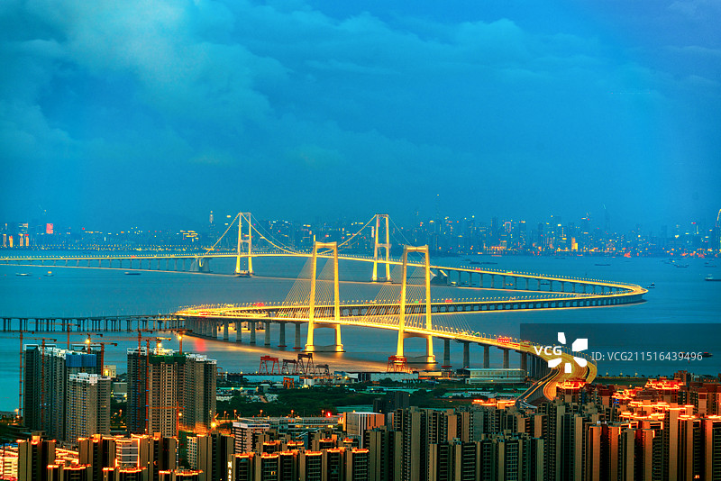 深中通道夜景图片素材