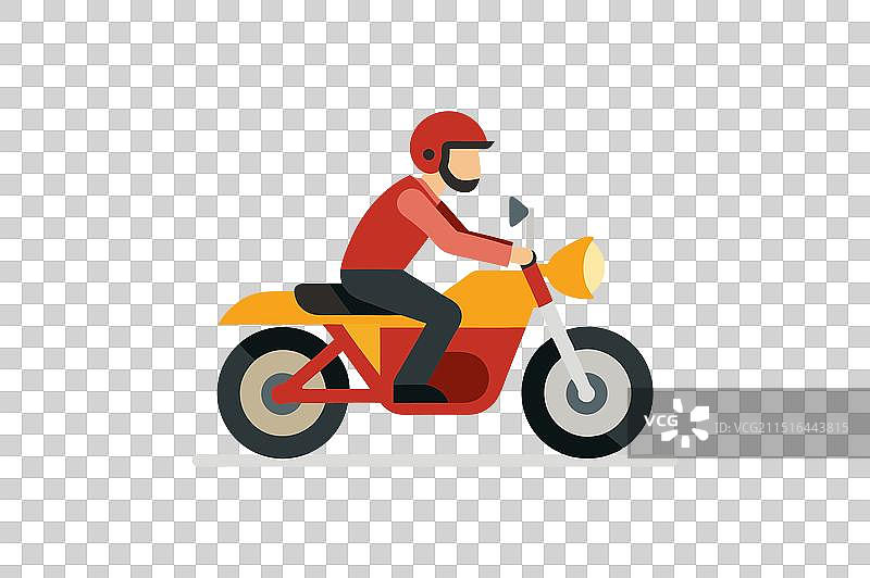 骑摩托车的男子艺术插画图片素材