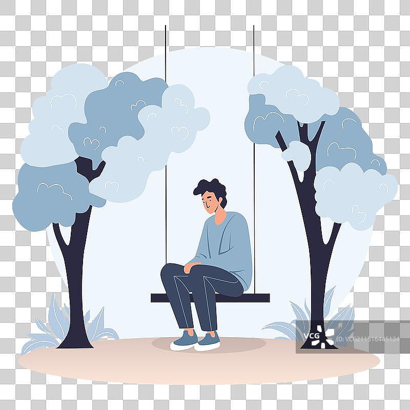 悲伤绝望的孤独男子图片素材