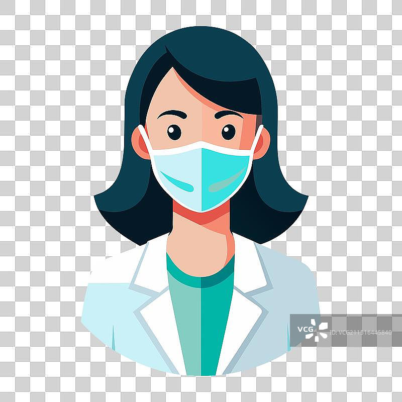 身穿手术服、戴口罩的女医生图片素材