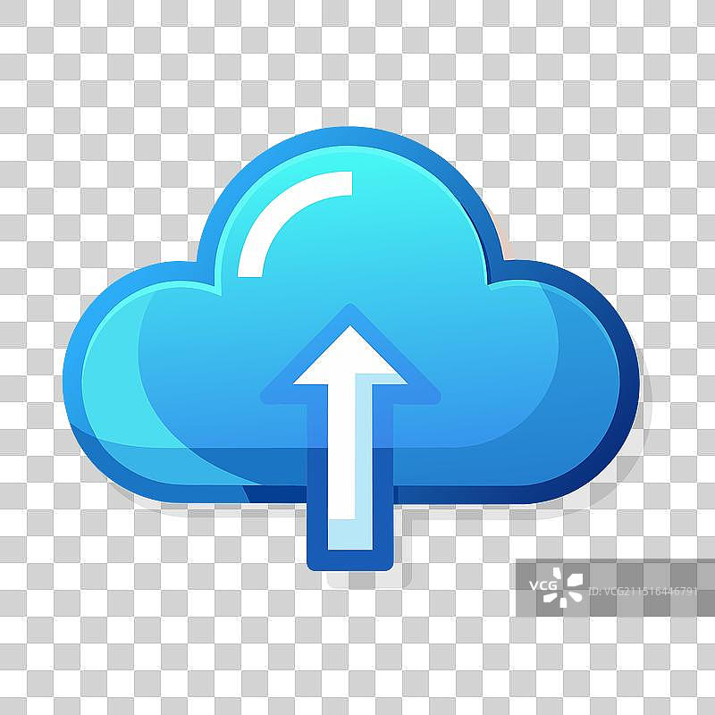 白色背景上的扁平风格云上传图片素材