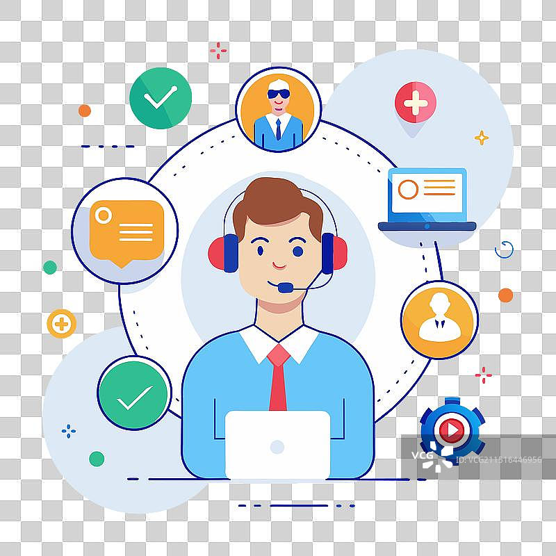 白色背景上的客户管理销售线图片素材