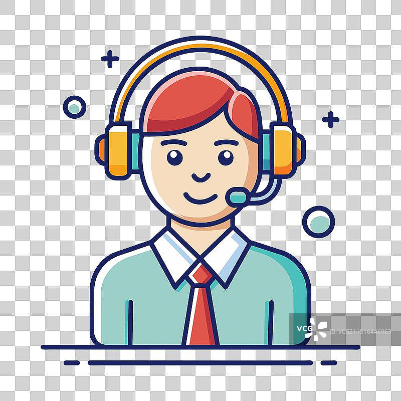 隔离的男性客服人员图片素材