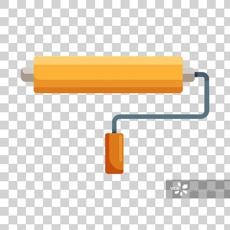 扁平风格的油漆滚筒图片素材